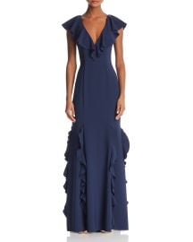 AQUA Ruffled Back-Lace-Up Gown x at Bloomingdales